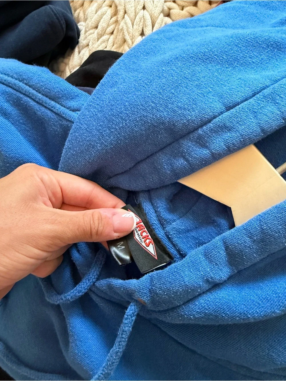 Men's Royal Blue Crewneck Hoodie with Subtle Script Logo